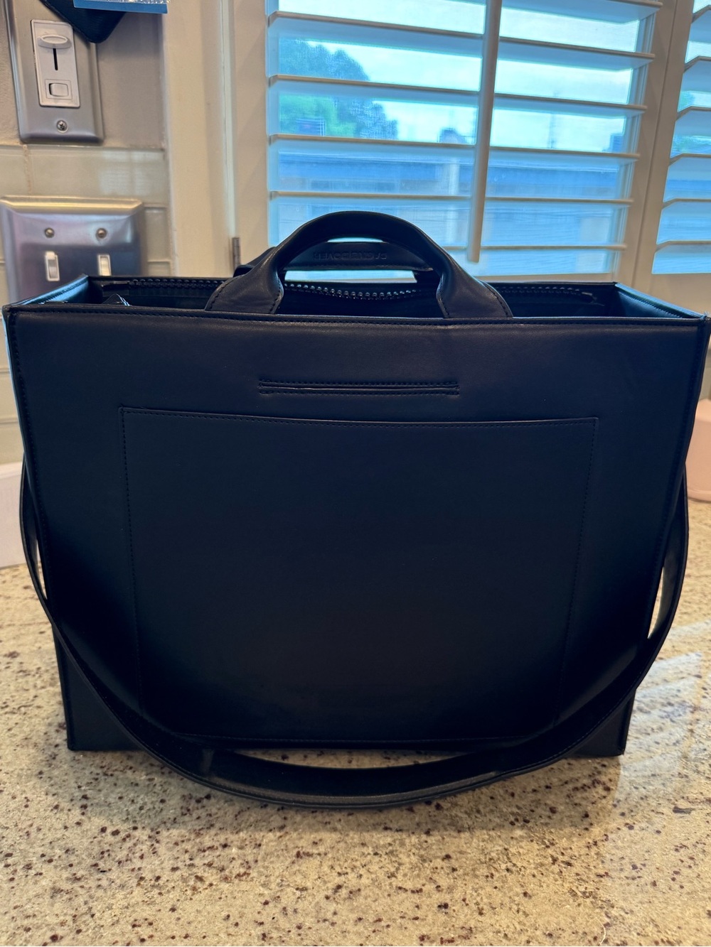 Dagne Dover Black Leather Tote Bag